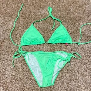 Victorias Secret mint green string bikini, medium bottoms, large top